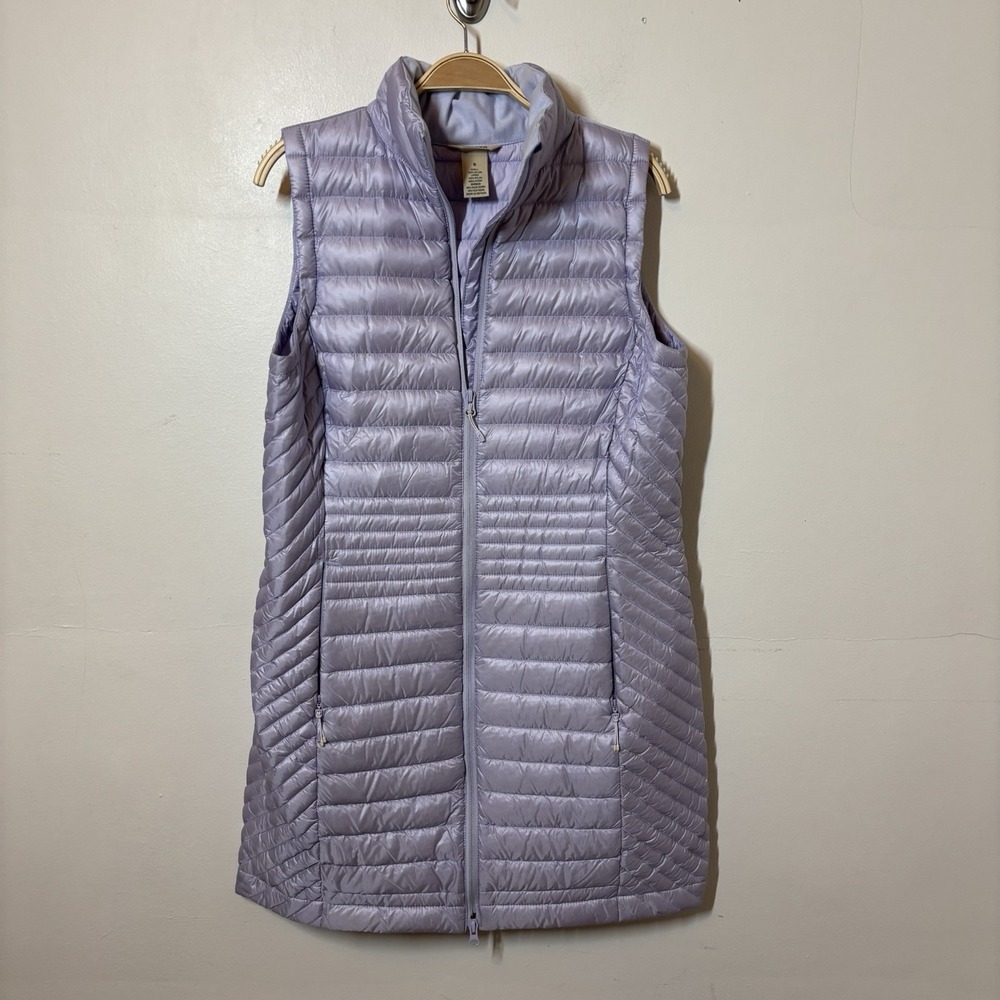 Duluth Trading Women's Down Right‎ Tunic Vest Puffer Purple S Warm Layer Shiny